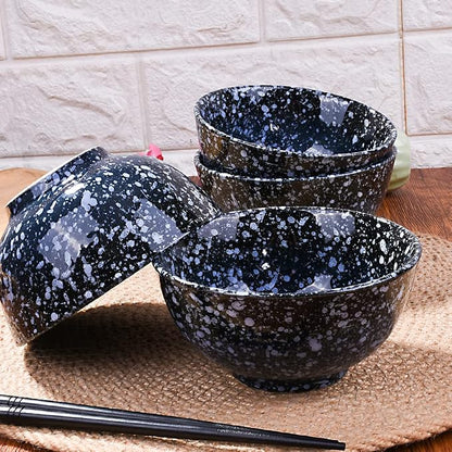 Japanese Bowl Set of 4 Ceramic Rice Bowls 4.5 Inch Speckled Glaze Snack Bowls - Image 2