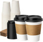 12 oz 50 Pack Coffee Cups with Lids and Sleeves, Hot Paper Coffee Cups with Lids by VPACKDUO