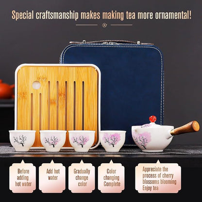 Japanese Tea Set Chinese Gongfu Tea Set, Portable Teapot Set - Image 5