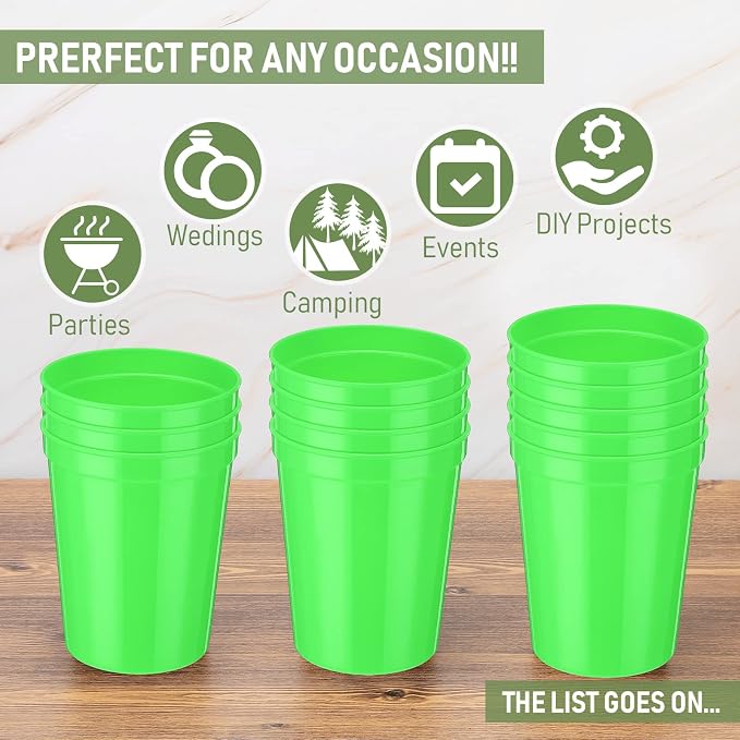 Yungyan 36 Pack 16 oz Stadium Cups Reusable Plastic Cups Blank Drink Stadium - Image 3