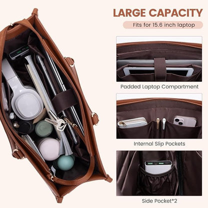 LOVEVOOK Laptop Bag for Women 15.6 lnch, Waterproof Laptops Tote Bags for Womens - Image 3