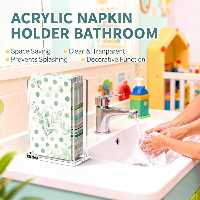 Acrylic Napkin Holder For Table, Vertical Guest Towel Dispenser | Paper Towel - Image 4