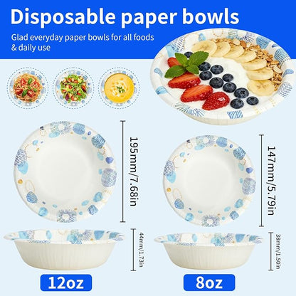 30 Pcs Paper Bowls 8 oz, Disposable Small Paper Bowls, Soak Proof, Cut Proof - Image 2