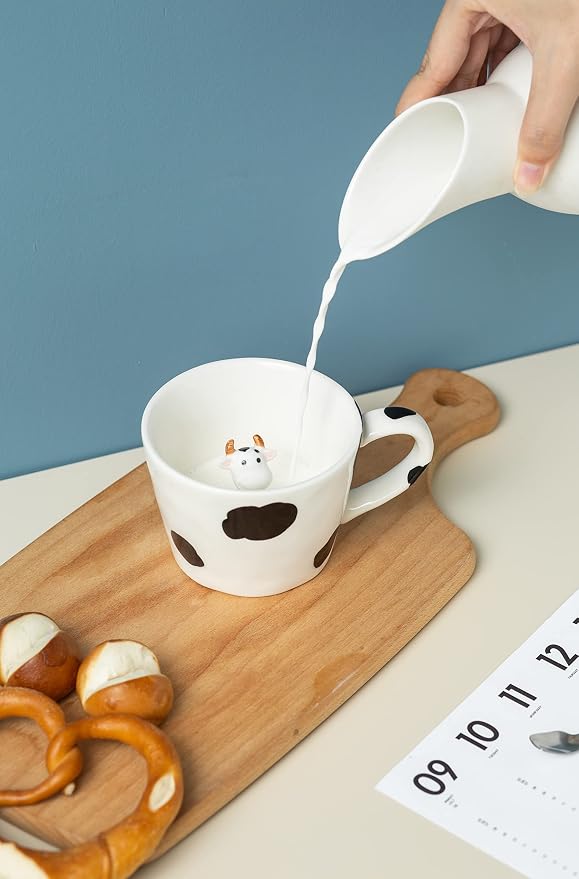 DIHOclub Cow Ceramic Cup Hidden 3D Animal Inside Mug, Cute Cartoon Handmade - Image 7