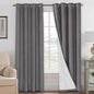 H.VERSAILTEX Linen Blackout Curtains 84 Inches Long 100% Absolutely Blackout Thermal Insulated Textured Linen Look Curtain Draperies Anti-Rust Grommet, Energy Saving with White Liner, 2 Panels, Grey