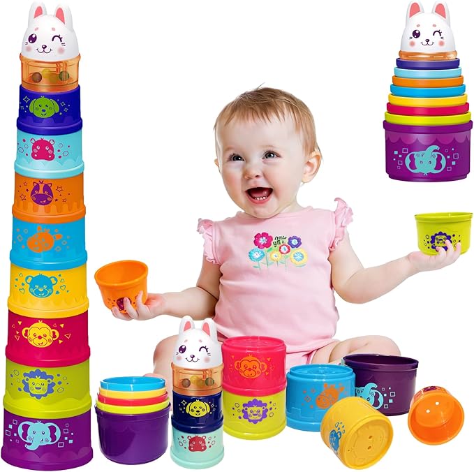 WEEJOYGAM Stacking Cups Baby Toys 6-12 Months, Stacking Toys by WEEJOYGAM