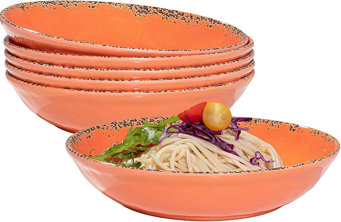 Farmhouse Melamine Pasta Bowls set, 42 OZ Large Fruit Bowl, Lightweight and by ZAROCRUS