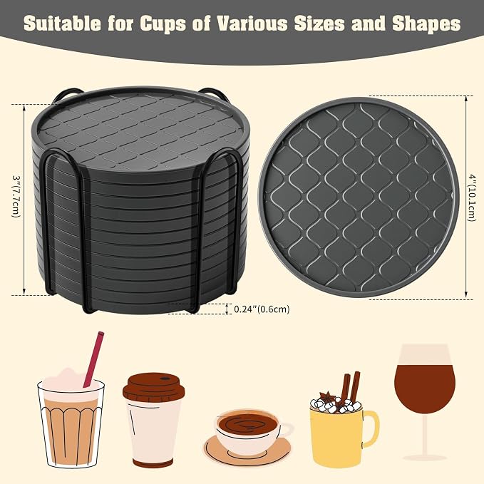 Coasters, Drink Coasters Set of 8 - Image 4