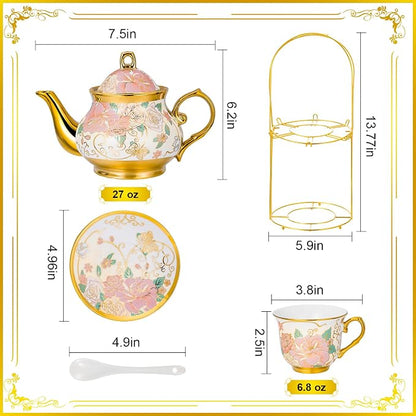 20 Pieces European Ceramic Tea Set - Image 3