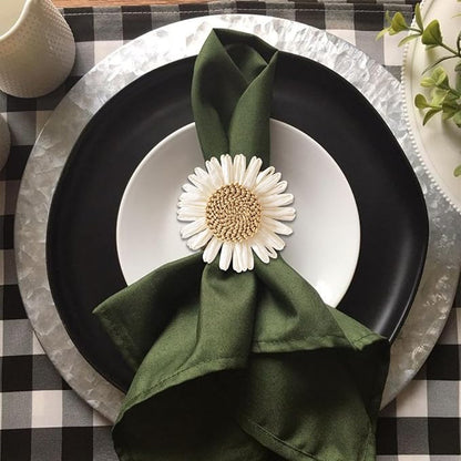 wonlex Sunflower Napkin Rings Set of 8, Handmade Faux Daisy Napkin Ring - Image 6