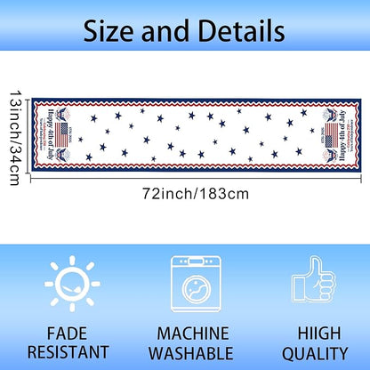 Patriotic Table Runner Decor, 250th Anniversary 4th of July American Flag - Image 4