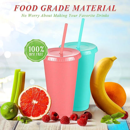 Honeydak 30 Pack Tumbler with Straw and Lid Bulk Glitter Plastic Cups Water - Image 4