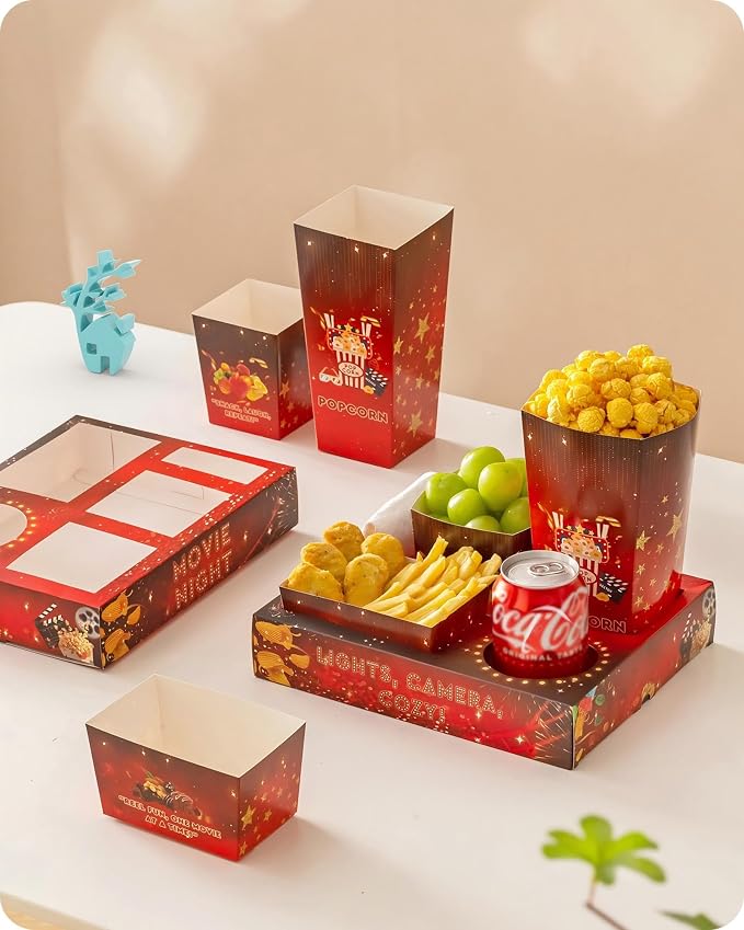 Baffect Movie Night Snack Trays 100pcs Movie Night Supplies | 20 Movie Night by Baffect