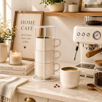 JIEMEI HOME Large Ceramic Coffee Mug Set of 4 - Image 9
