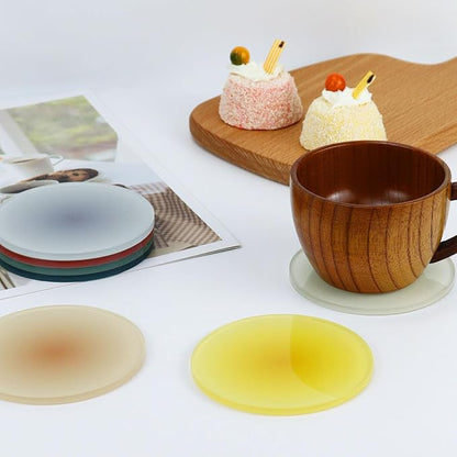 4 Pack Gradient Round Acrylic Coasters, 3.8in | Thick, Heat Resistant, Non-Slip - Image 3