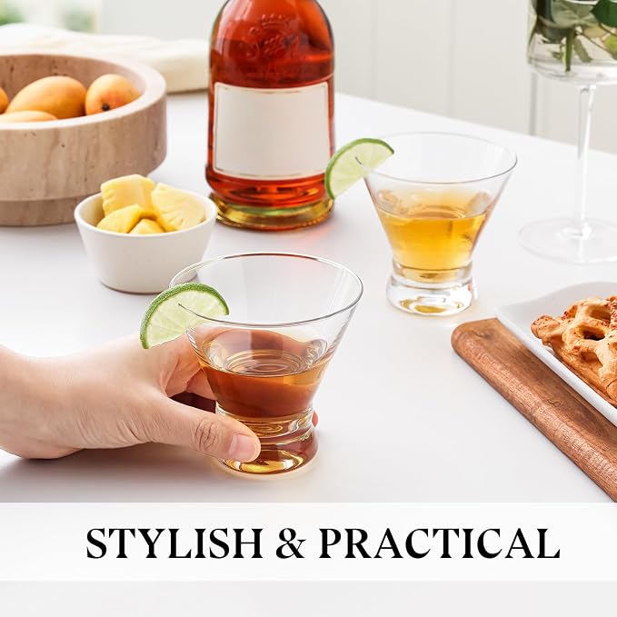 Martini Glasses Set of 4, 8oz Stemless Martini Cocktail Glasses - Image 5
