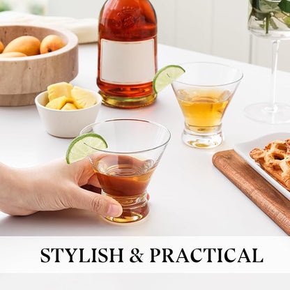 Martini Glasses Set of 4, 8oz Stemless Martini Cocktail Glasses - Image 5
