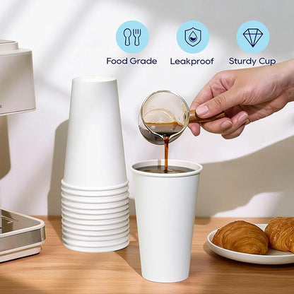 LITOPAK 210 Pack 16 oz Disposable Paper Coffee Cup, Hot/Cold Beverage Drinking - Image 4