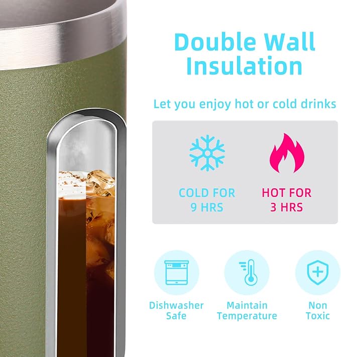 Volhoply 14oz Insulated Stainless Steel Coffee Mug - Image 3