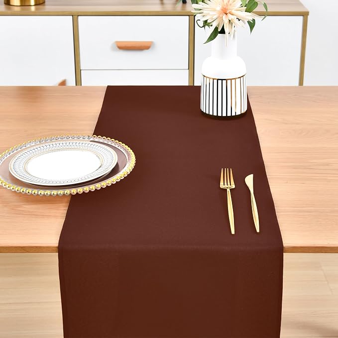 Farmhouse Chocolate Table Runner Dining Table Runners 90 Inches Long Coffee - Image 7