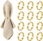Gold Napkin Rings Set of 12, Metal Holders by HomePage