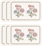 ISAENNE French Cottage Floral Rectangle PVC Placemats Set of 6, Waterproof and Heat-Resistant Place Mats.Decoration for Kitchen, Dinning, Parties, Holiday,12"*17"