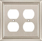 Henne Bery Sunken Pearls Heavy Duty Decorative Wall Plate Switch Plate Outlet Cover (Double Duplex, Satin Nickel)