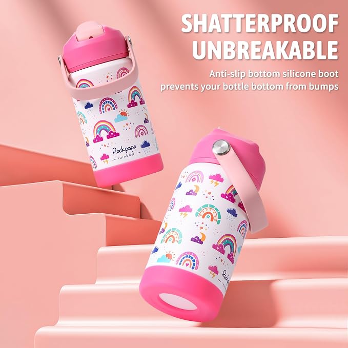 rockpapa 14 oz Kids Insulated Water Bottle，Stainless Steel Toddler Cups - Image 5