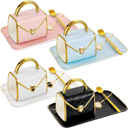Sliner Set of 4 Handbag Coffee Mug Purse Tea Cup Set, Ceramic 10 Oz/ 310 ml by Sliner