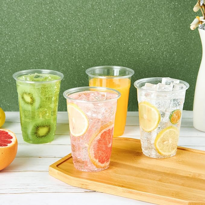 Turbo Bee 100 Pack 16 OZ Clear Plastic Cups, Disposable Crystal Plastic Party - Image 6