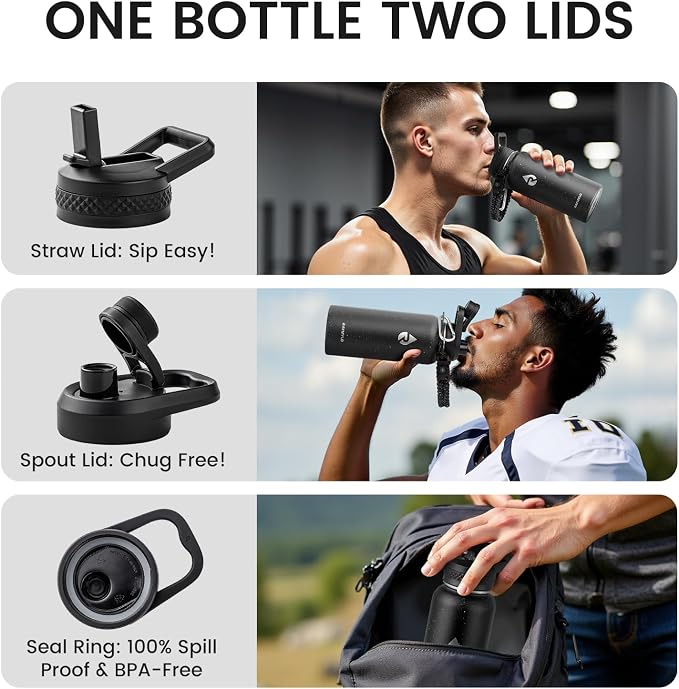 RAYMYLO Insulated Water Bottle 32 oz, Triple Wall Vacuum Stainless Steel | - Image 5
