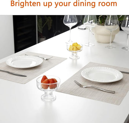 Beige Vinyl Placemats Set of 6, Heat Resistant Table Placemats | 18x12 inch - Image 6