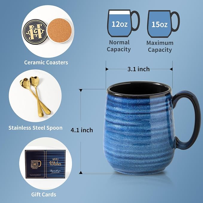 HASENSE Ceramic Coffee Mugs Gift Set - Image 2