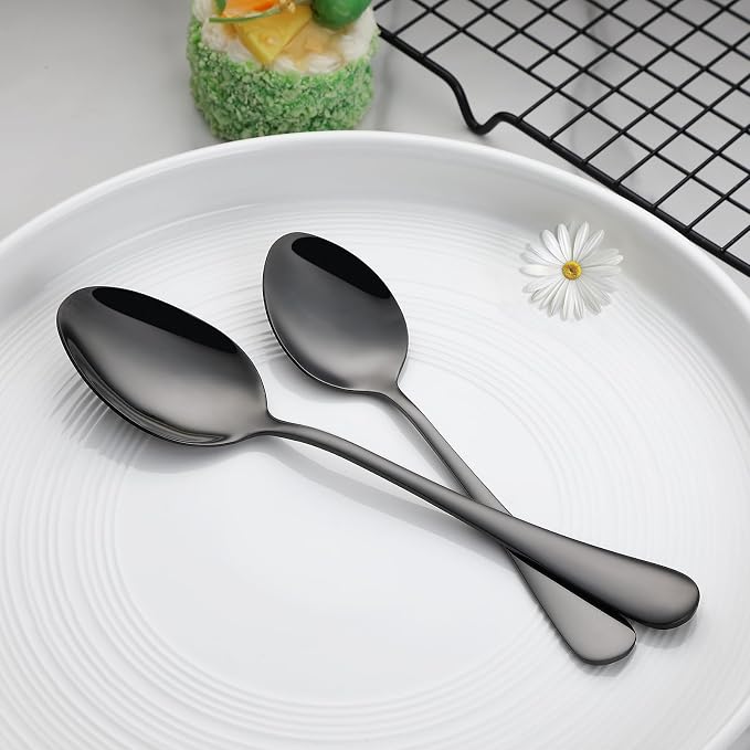 VANDBAO Black Flatware Cutlery Silverware Set 20 Pieces, Stainless Steel - Image 6