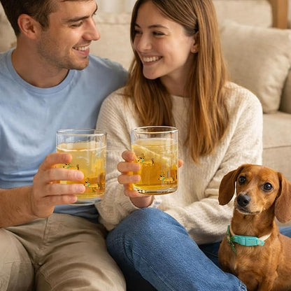 Skylety 2 Pack Dachshund Icon Juice Glasses, Coquette Aesthetic Glass Cups - Image 5