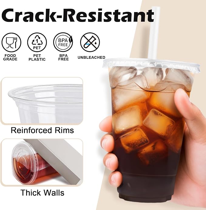 Lamosi 500 Pack 16 oz Clear Plastic Cups - Image 3