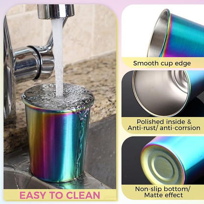 Mimorou 20 Pack 8 oz Stainless Steel Pint Cups Metal Cups Unbreakable Drinking - Image 4