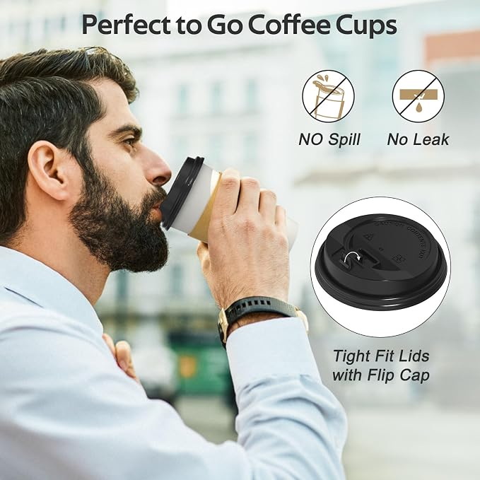 Dealusy 100 Pack 16 oz Disposable Coffee Cups - Image 4