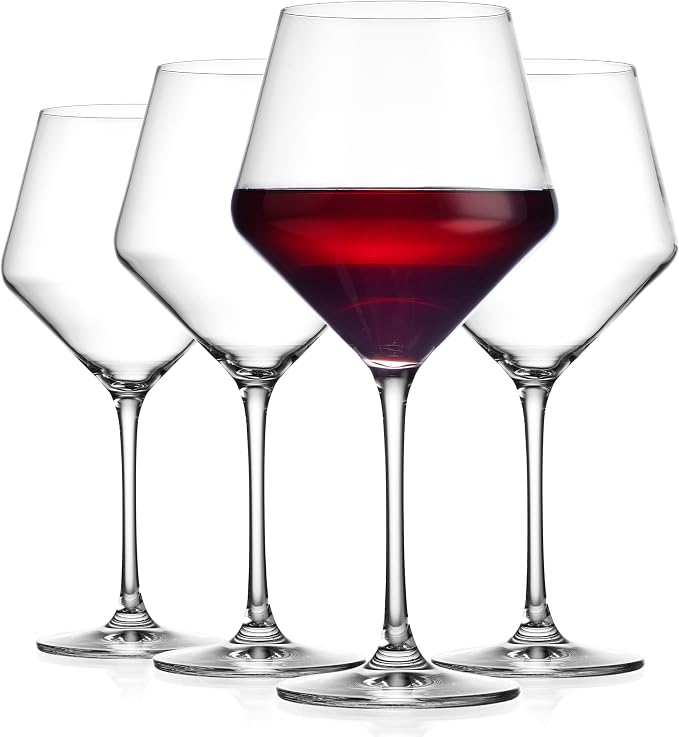 Glaver's Wine Glasses, Lead-Free Premium Crystal Clear Glass, Hand Blown - Image 4
