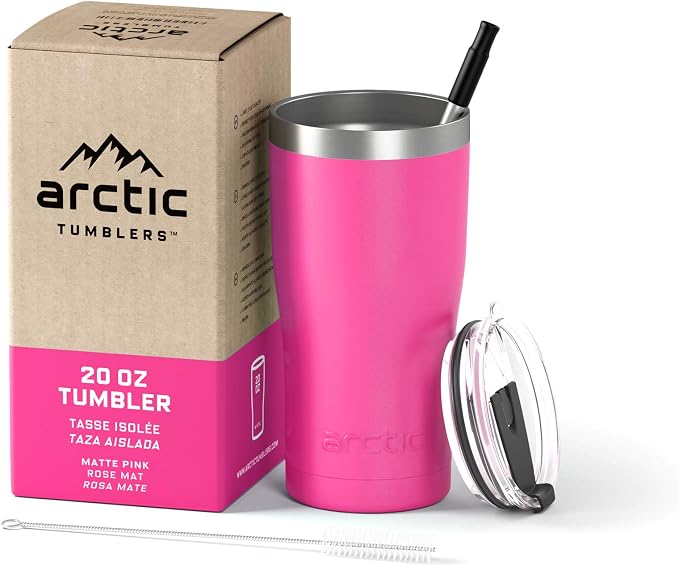 | 20 oz Matte Pink Insulated Tumbler by ArcticTumblers