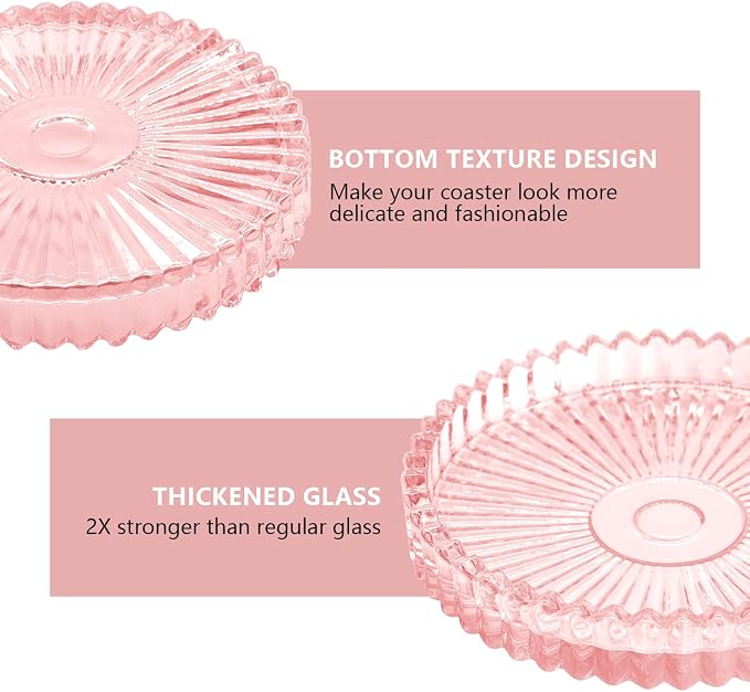 VIBRATITE 4 Inch Glass Coasters Set of 4, Crystal-Like Appearance - Image 3