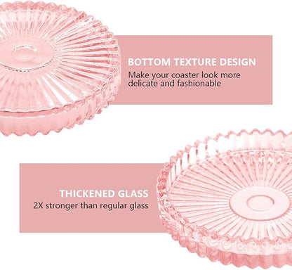 VIBRATITE 4 Inch Glass Coasters Set of 4, Crystal-Like Appearance - Image 3