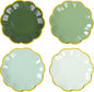 Sage Green Party Plates Gradient Green Dessert Paper Plates 7inch Gold Foil Scalloped Edge Disposable Cake Plates for Birthday Bridal Baby Shower Wedding Party Supplies (24)