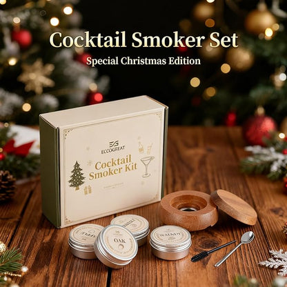 Cocktail Smoker Kit, for Bourbon Whiskey Drink, Whiskey Smoker Kit, Old Fashioned Drink Smoker with 4 Flavors Wood Chips, for Men, Dad, Husband