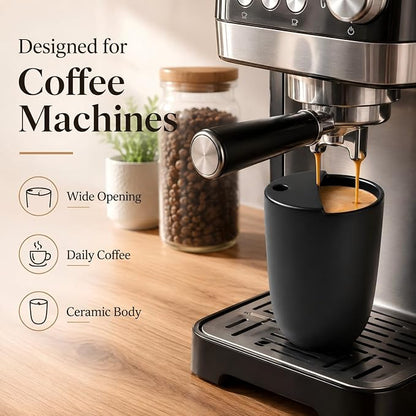 1 Pack Ceramic Coffee Mug with Sip Hole 9.5oz Retro Espresso Cup with Straw and - Image 6