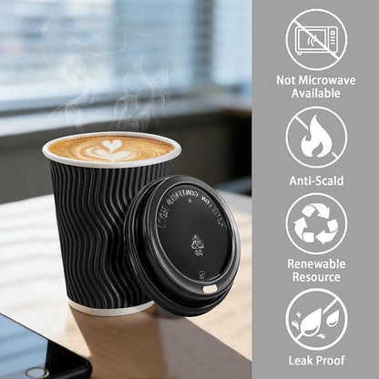 Lamosi 50 Pack 8 oz Disposable Coffee Cups - Image 4