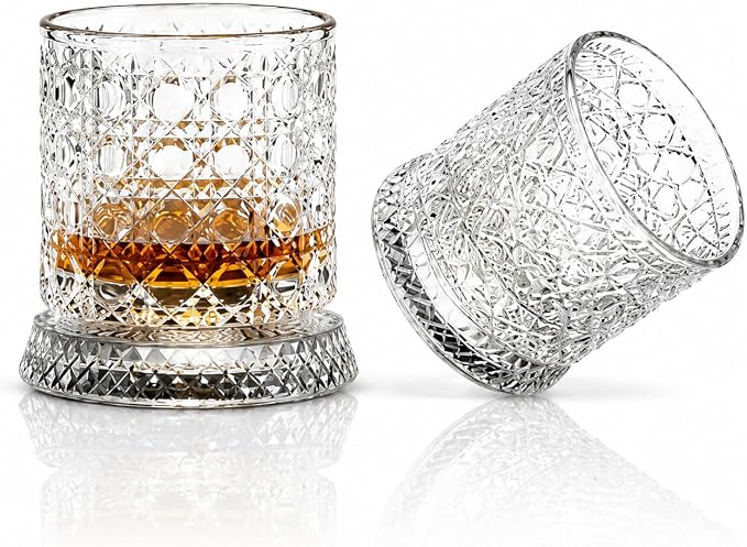 Rotating Whiskey Glass 280ML, Crystal Clear Crystal Spinning Drinking Glass by Unknown