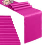 VACVELT Hot Pink Satin Table Runners, 12x72 Inch, 12 Pack, Scalloped Edge | by VACVELT