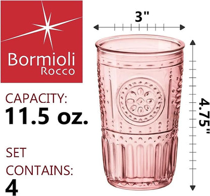 Bormioli Rocco Romantic Set Of 4 Tumbler Glasses, 11.5 Oz. Colored Crystal Glass - Image 3