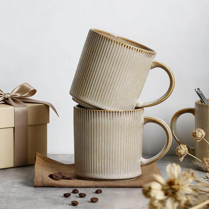 MONITO 16Oz Coffee Mugs Set of 4, Rustic Ceramic Coffee Cups Set - Image 9